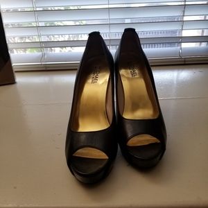 Michael Kors peep toe black heels size 8.5